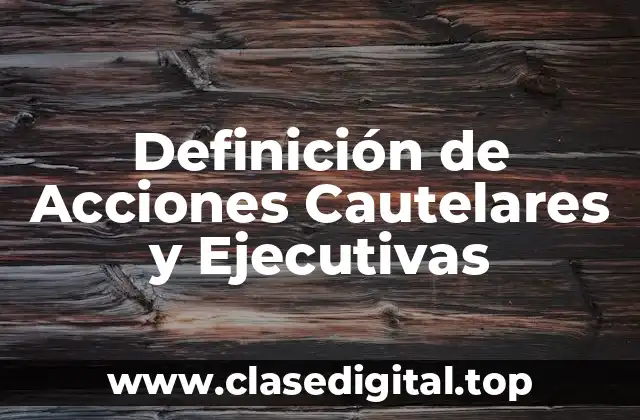 Ejemplos de Acciones Cautelares y Ejecutivas