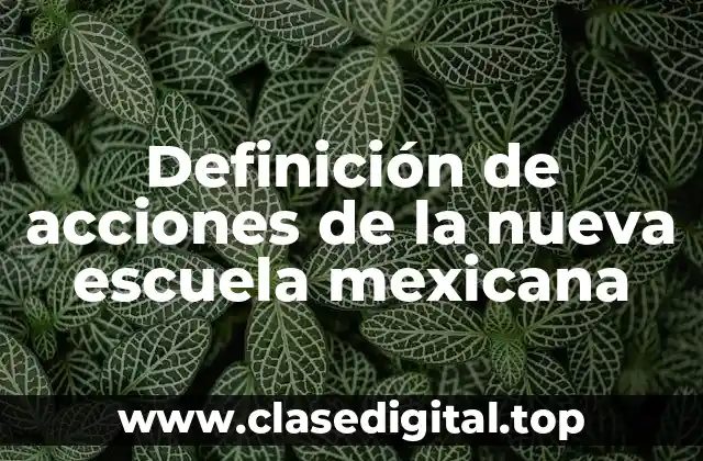 Definición de acciones de la nueva escuela mexicana