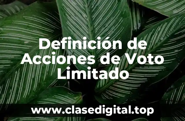 Definición de Acciones de Voto Limitado
