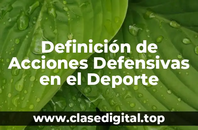 Definición de Acciones Defensivas en el Deporte