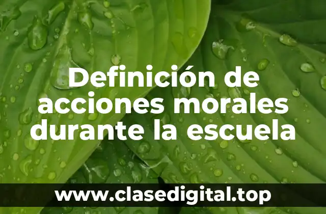 Definición de acciones morales durante la escuela