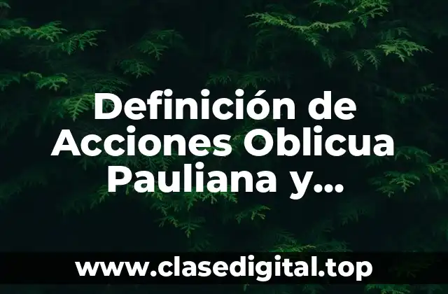 Definición de Acciones Oblicua Pauliana y Simulación
