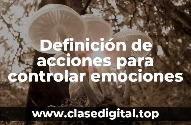 Definición de acciones para controlar emociones