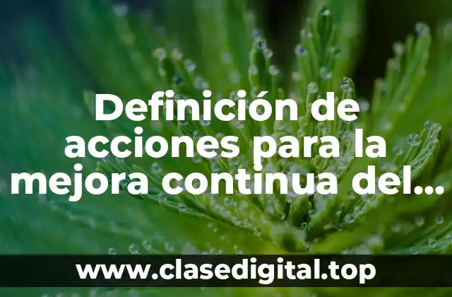 Ejemplos de acciones para la mejora continua del CTE