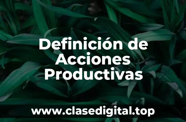 Definición de Acciones Productivas