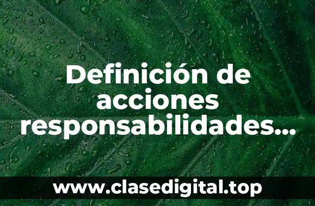 Definición de acciones responsabilidades en una empresa