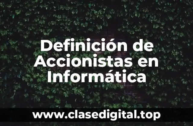 Definición de Accionistas en Informática