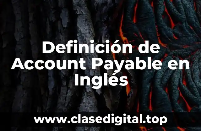 Definición de Account Payable en Inglés