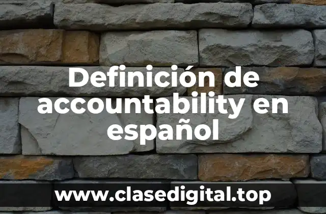 Definición de accountability en español