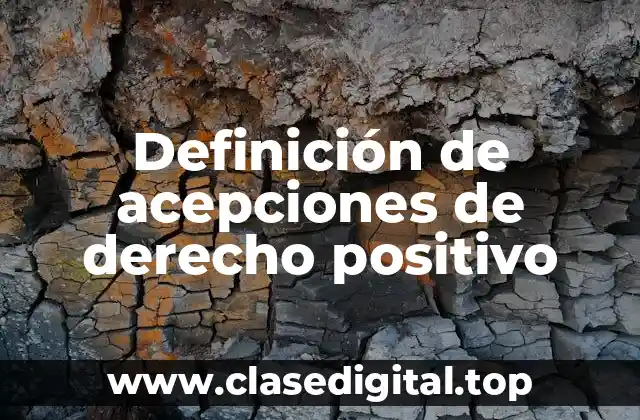 Definición de acepciones de derecho positivo