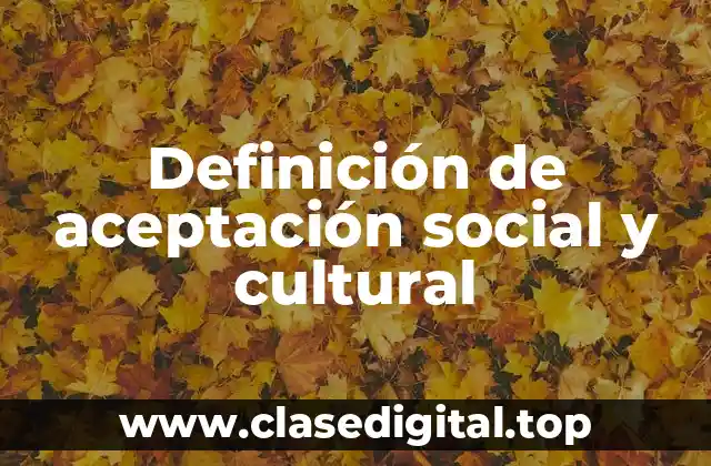 Definición de aceptación social y cultural