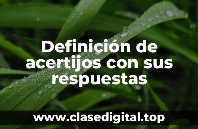 Definición de acertijos con sus respuestas