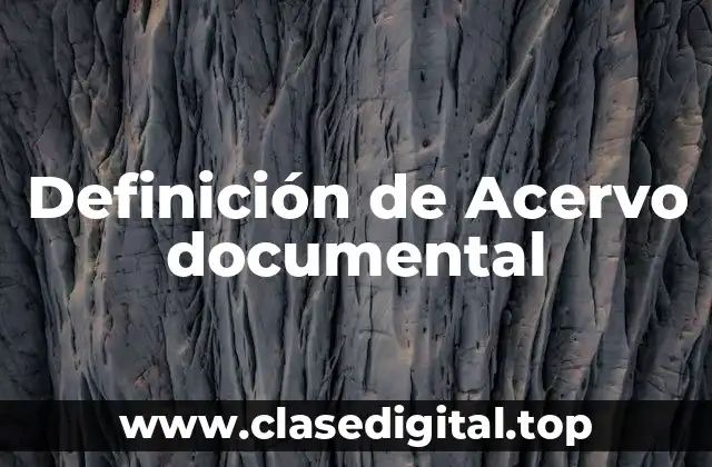 Definición de Acervo documental