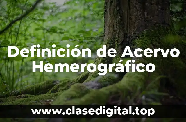 Definición de Acervo Hemerográfico