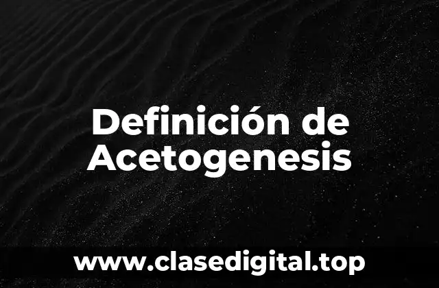 Definición de Acetogenesis