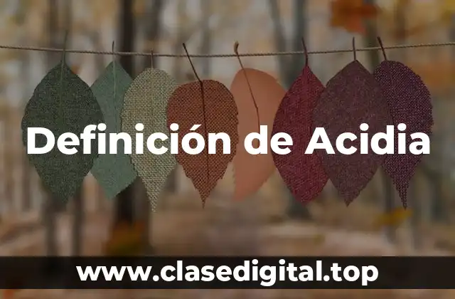 Definición de Acidia