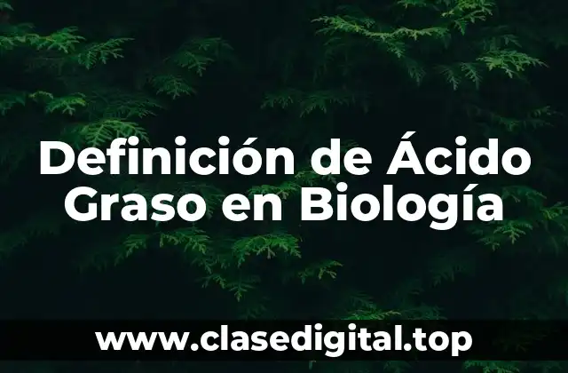 Definición de Ácido Graso en Biología