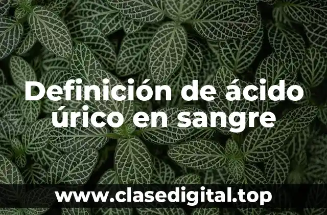 Definición de ácido úrico en sangre