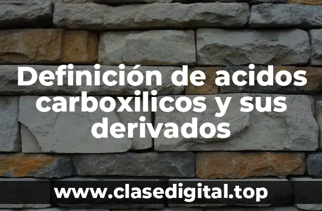 Definición de acidos carboxilicos y sus derivados