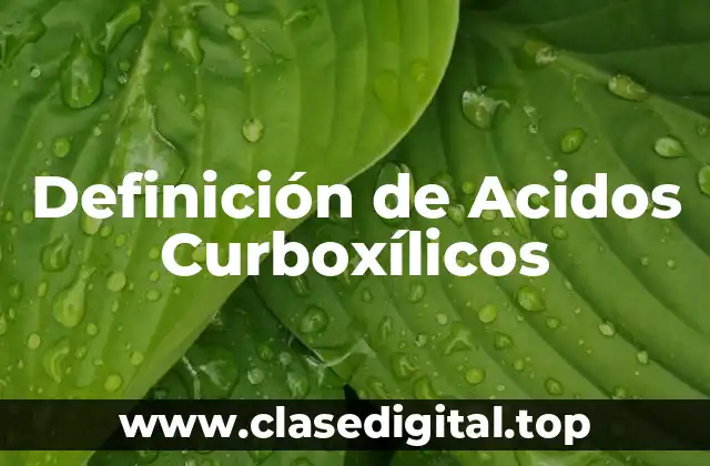 Definición de Acidos Curboxílicos