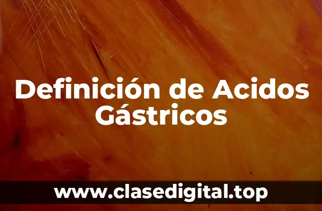 Definición de Acidos Gástricos