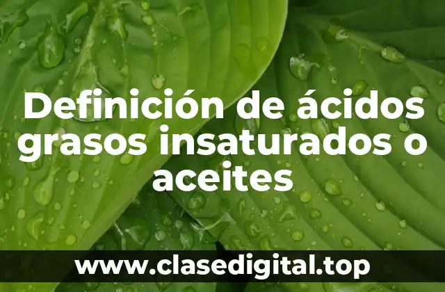 Definición de ácidos grasos insaturados o aceites