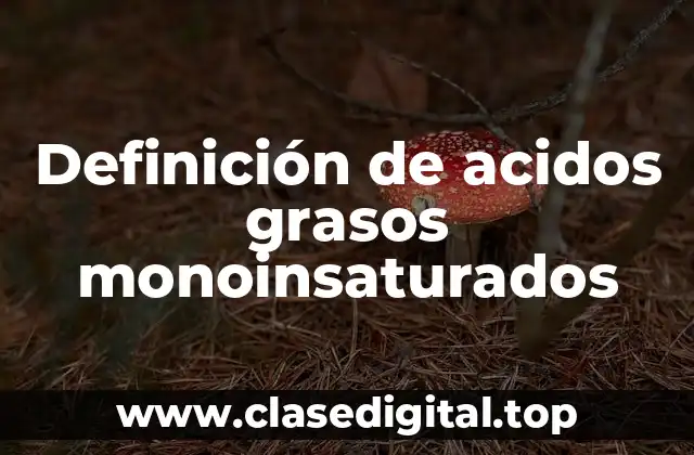 Definición de acidos grasos monoinsaturados