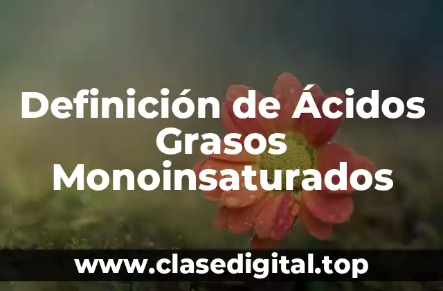Definición Técnica de Ácidos Grasos Monoinsaturados