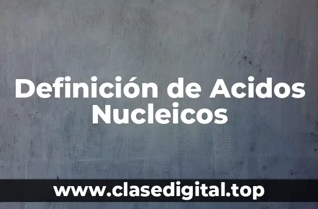 Definición Técnica de Ácido Nucleico