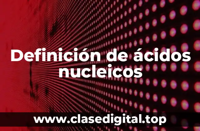 ¿Qué es un ácido nucleico?