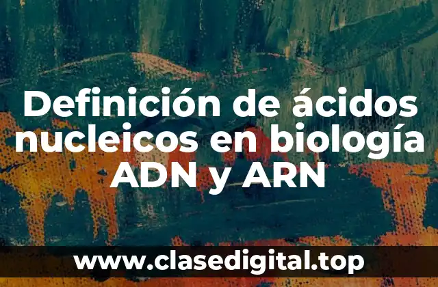 Definición de ácidos nucleicos en biología ADN y ARN