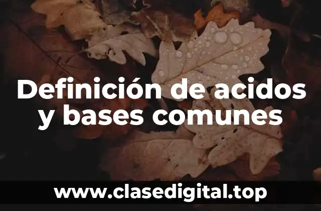 Ejemplos de ácidos y bases comunes