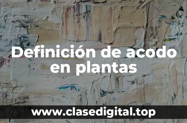 Definición de acodo en plantas