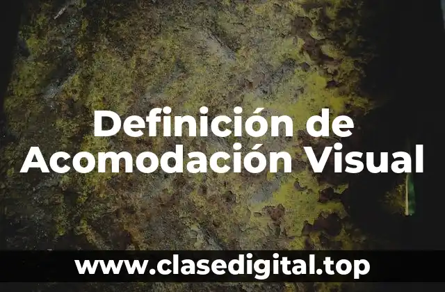 Definición de Acomodación Visual
