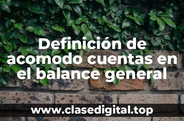 Definición de acomodo cuentas en el balance general