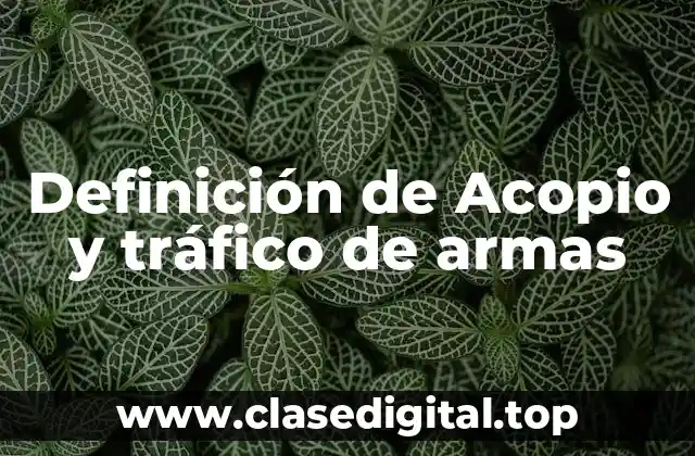 Definición de Acopio y tráfico de armas