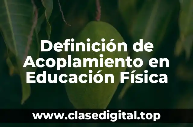 Definición Técnica de Acoplamiento en Educación Física