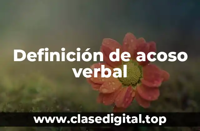 Definición de acoso verbal