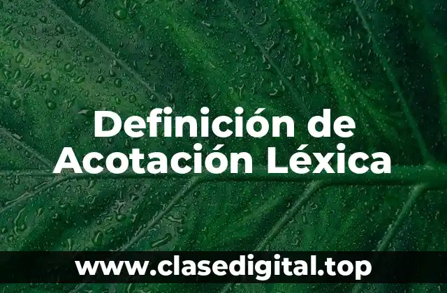 Definición de Acotación Léxica