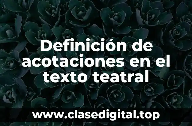 Definición de acotaciones en el texto teatral