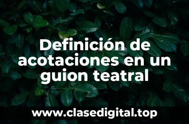 Definición de acotaciones en un guion teatral