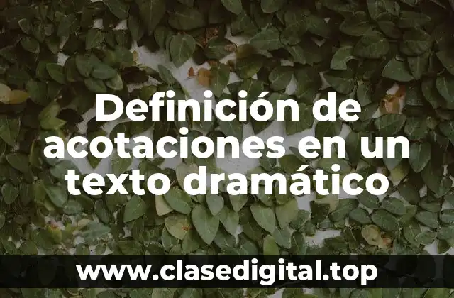 Definición de acotaciones en un texto dramático