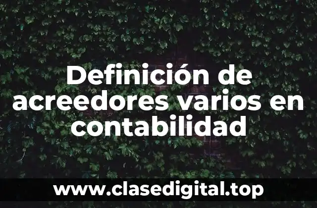 Definición de acreedores varios en contabilidad