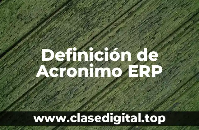 Definición de Acronimo ERP