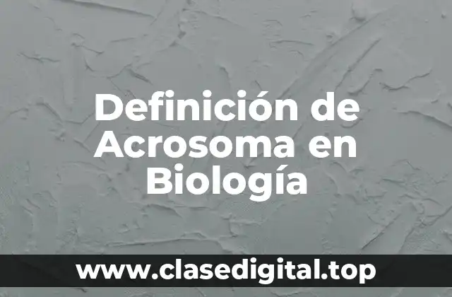 Definición de Acrosoma en Biología