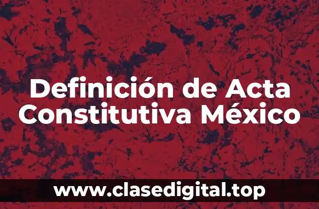 Ejemplos de Acta Constitutiva