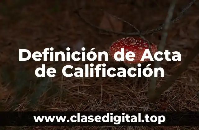 Definición de Acta de Calificación