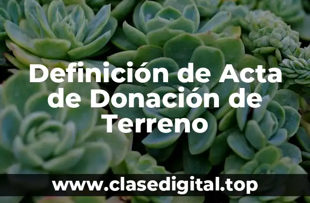 Definición de Acta de Donación de Terreno