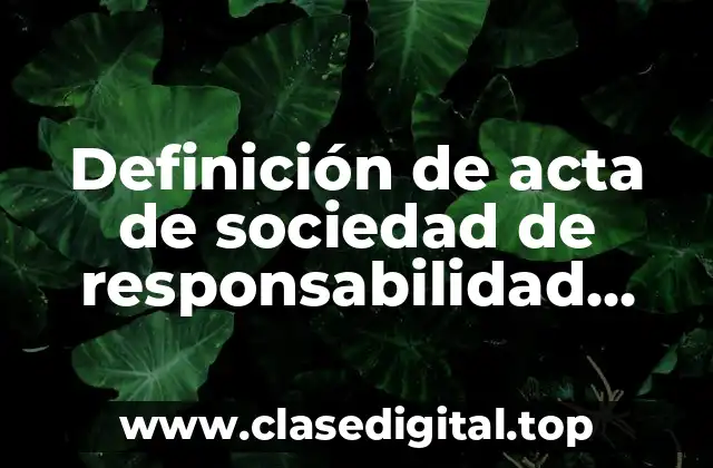 Definición de acta de sociedad de responsabilidad limitada