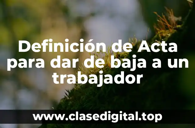 Definición de Acta para dar de baja a un trabajador